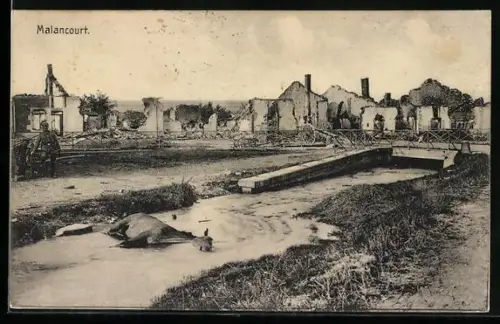 AK Malancourt, Ruines du village après destruction