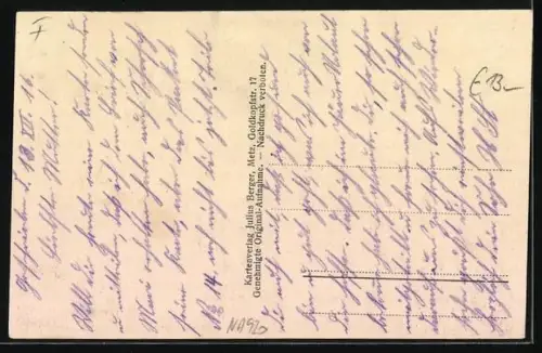 AK St. Maurice, Rue principale avec église et passants