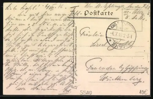 AK Dun-sur-Meuse, Résidence d`officiers allemands au bord de la rivière