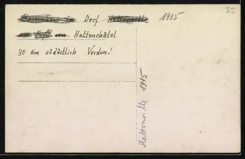 AK Hattonchatel, Rue principale avec bâtiments endommagés