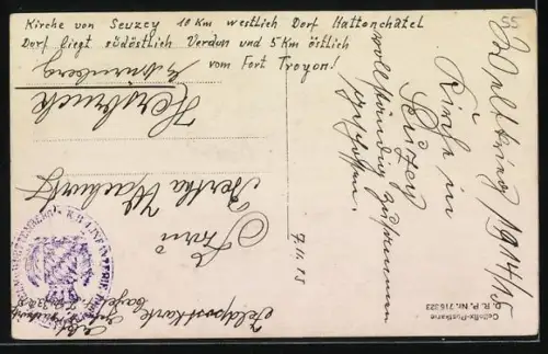 AK Seuzey, Intérieur en ruines de l`église détruite