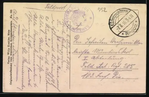 AK St. Benoît-en-Woëvre, Vue sur les bâtiments et la route adjacente