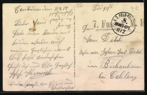 AK Cheppy, Soldats regroupés devant les ruines du village