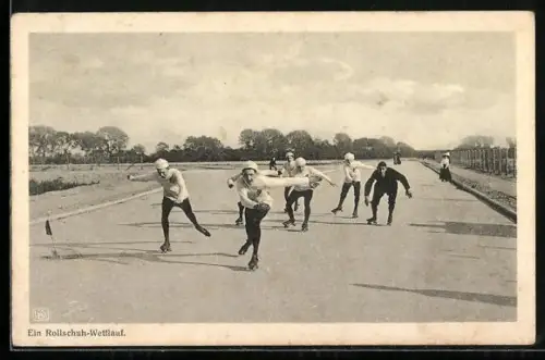 AK Rollschuhläufer bei einem Wettrennen