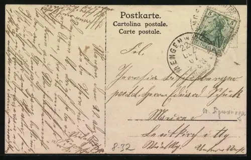 Foto-AK Vier Dienstmädchen in Schürzen