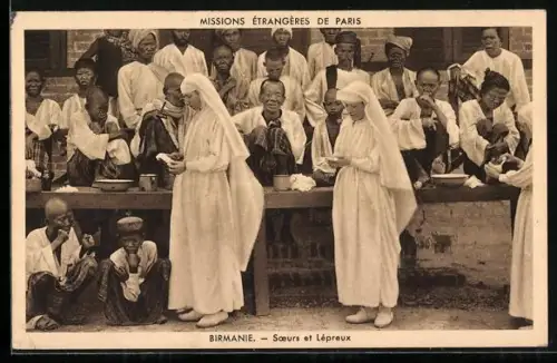 AK Birmanie, Soeurs et Lépreux