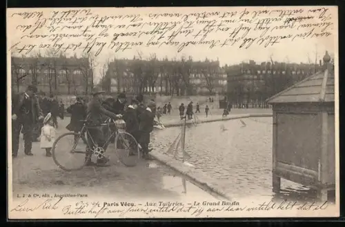 AK Paris, Aux Tuileries, Le Grand Bassin