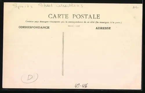 AK Paris, Les Lutteurs devant la Statue..., Ringer