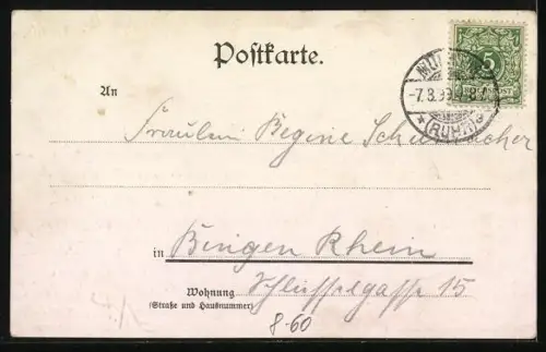 Künstler-AK Zigarre rauchender und aus Deckelschoppen trinkender Page, Du, du liegst mir im Herzen [...]