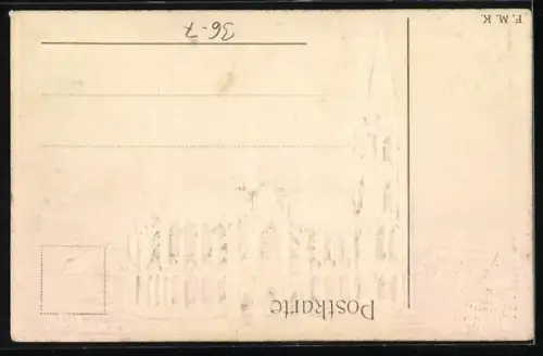 Präge-AK Köln, Eucharistischer Kongress 1909, Blick auf den Dom