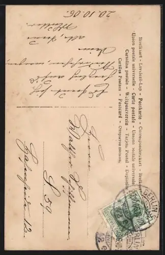 AK Opernsängerin Reta Walter mit grossem Hut und schulterfreier Abendrobe