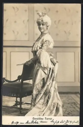 AK Opernsängerin Geraldine Farrar als Manon