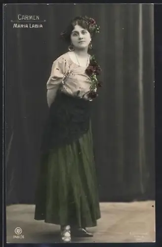 AK Schauspielerin Maria Labia in ihrer Rolle als Carmen in der Oper Carmen