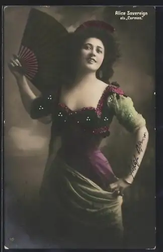 AK Opernsängerin Alice Sovereign als Carmen