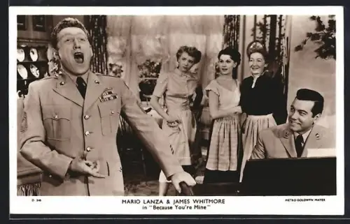 AK Opernsänger Mario Lanza und Opernsänger James Whitmore in Because Your`re Mine