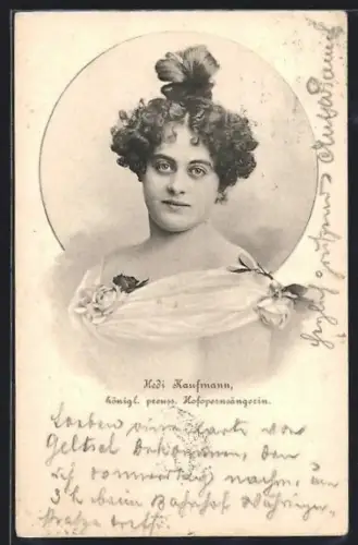 AK Hedi Kaufmann, Hofopernsängerin, Portrait