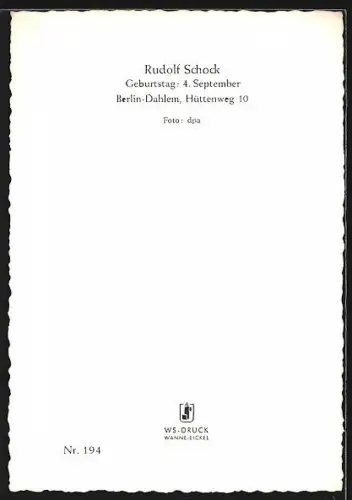 AK Rudolf Schock im Mantel auf einem Mofa