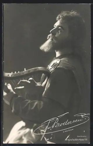 AK Fr. Brodersen als Wolfram mit Lyra, Portrait