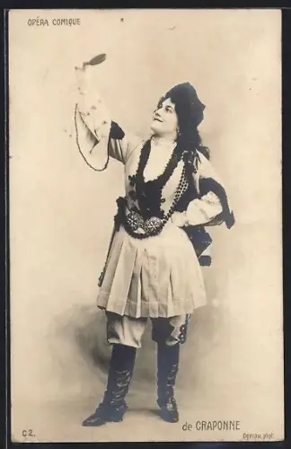 AK Opernsängerin De Craponne im Bühnenkostüm, Portrait