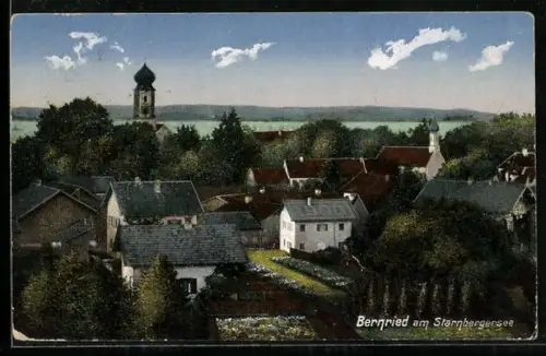 AK Bernried / Starnberger See, Ortsansicht mit Kirche