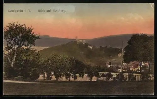 AK Königstein i. T., Blick auf die Burg