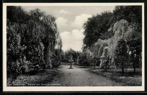 AK Bad Salzgitter, Partie am Kriegerdenkmal