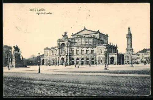 AK Dresden, Königl. Hoftheater, Totalansicht