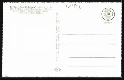 AK Obernkirchen, Gasthaus Zum Bückeberg, Bes. R. Walter