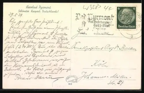 AK Bad Pyrmont, Erdbeertempel mit umgebender Natur