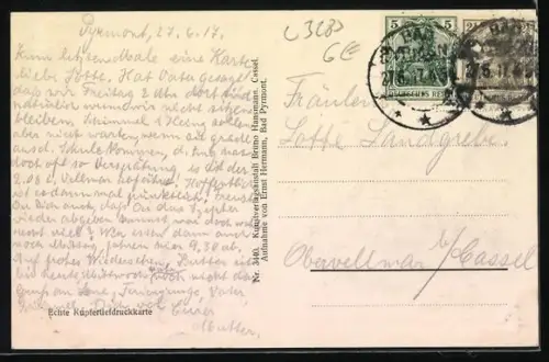 AK Bad Pyrmont, Helenenquelle mit Grünanlagen