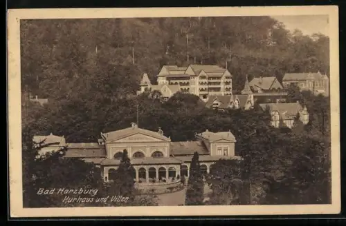 AK Bad Harzburg, Kurhaus und Villen aus der Vogelschau