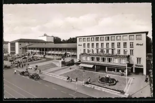 AK Bad Homburg v. d. Höhe, Ortspartie am Kurhaus mit Hotel und Kreissparkasse