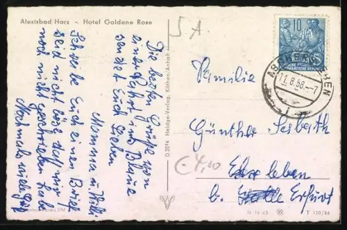 AK Alexisbad /Harz, Hotel Goldene Rose