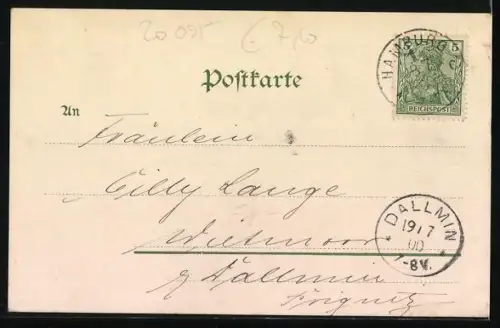 AK Hamburg-St.Pauli, Post und Eingang zum Botanischen Garten