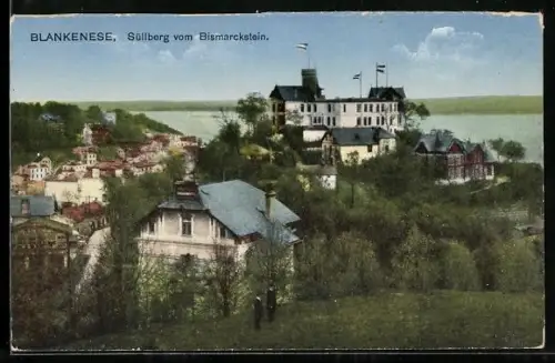 AK Hamburg-Blankenese, Süllberg vom Bismarckstein gesehen