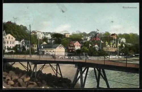 AK Hamburg-Blankenese, Blick auf Elbufer und Villen