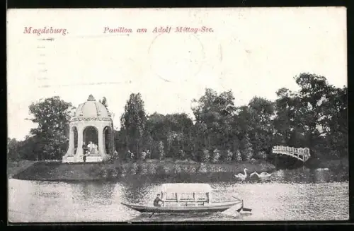 AK Magdeburg, Pavillon am Adolf Mittag-See