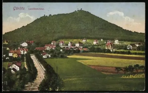 AK Görlitz, Ortsansicht mit Landeskrone