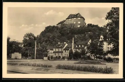 AK Greiz, Oberes Schloss von Südwesten