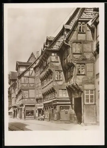 Foto-AK Deutscher Kunstverlag, NR 40: Braunschweig, Flohwinkel, Eulenspiegelhaus in der Breitestrasse