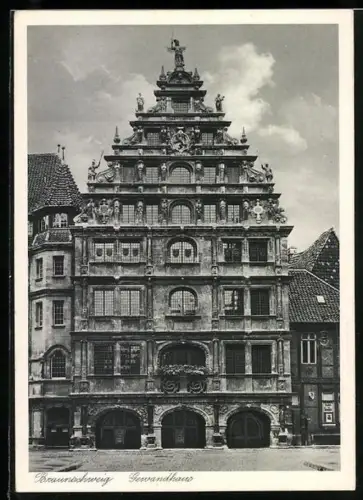 AK Braunschweig, Gewandhaus, Frontalansicht