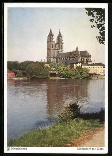 AK Magdeburg, Elbansicht mit Dom