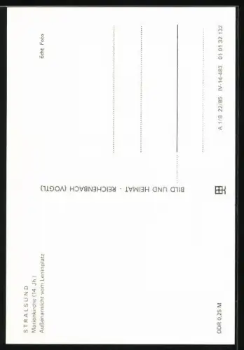 AK Stralsund, Marienkirche, Aussenansicht vom Leninplatz