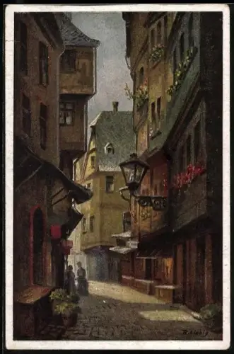 Künstler-AK Bernhard Liebig: Frankfurt a. Main, Lange Schirne