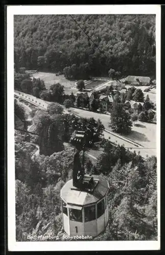 AK Bad Harzburg, Schwebebahn, Seilbahn mit Blick zum Ort