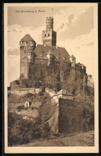 AK Marksburg a. Rhein, Totalansicht der Marksburg