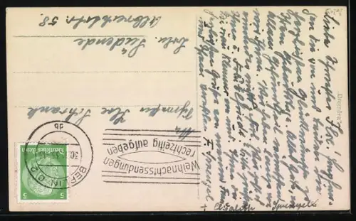 AK Kleine Katze auf einem Kissen