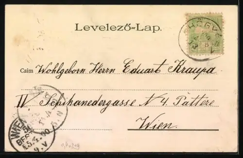 AK Schwalbenpaar neben Maiglöckchenstrauss