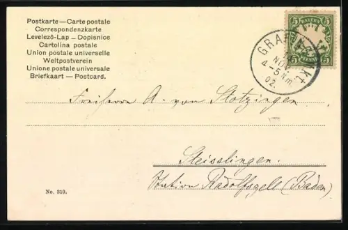 AK Springender Hirsch auf einer Waldlichtung