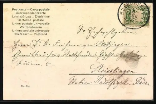 AK Hirsch auf einer Felsenplattform